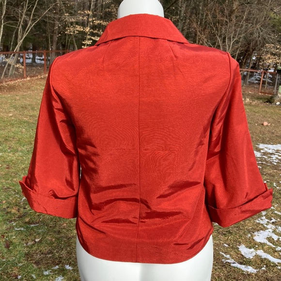 Banana Republic Factory dark orange three button 3/4 sleeve lined jacket size M - Picture 3 of 6